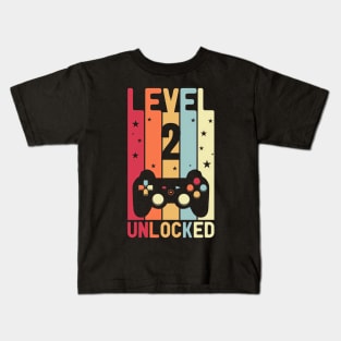 Level 2 Unlocked Gamer 2St Video Game Kids T-Shirt